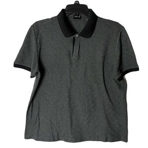 Vintage Cerruti 1881 Gray Geo Print Polo Shirt Men’s Size 48 Preppy Classic Work